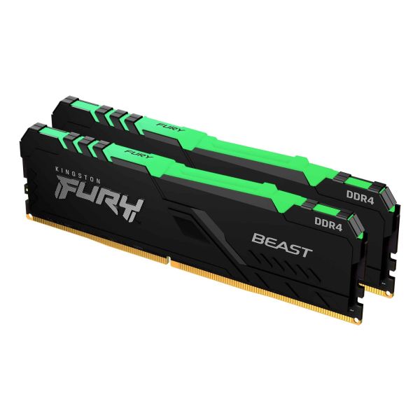 Kingston Technology FURY Beast RGB geheugenmodule 32 GB 2 x 16 GB DDR4 3200 MHz (KF432C16BBAK2/32)