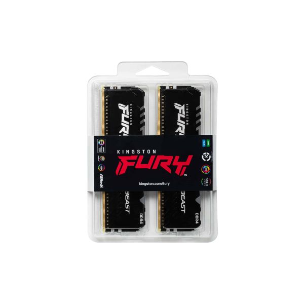 Kingston Technology FURY Beast RGB geheugenmodule 32 GB 2 x 16 GB DDR4 3200 MHz (KF432C16BBAK2/32)