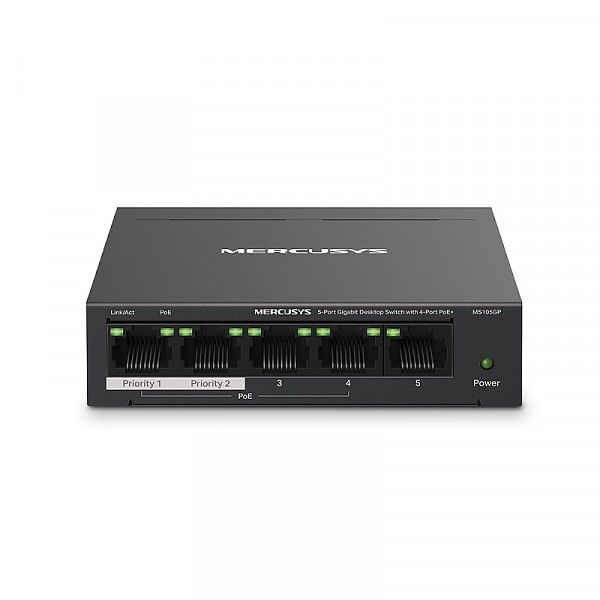 Mercusys MS105GP 5-Port Gigabit Switch met 4-Port PoE+ (MS105GP)