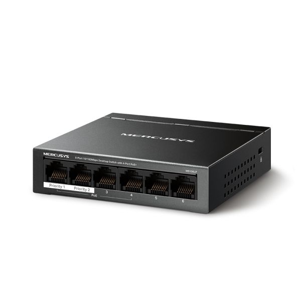 TP-Link MS106LP 6-Port 10/100 Mbps Switch met 4-Port PoE+ (MS106LP)
