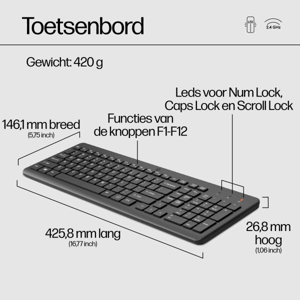 HP 330 draadloze muis en draadloos toetsenbord (2V9E6AA)