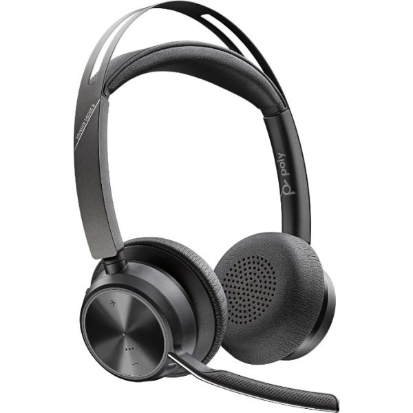 POLY Voyager Focus 2 UC Headset Bedraad en draadloos Hoofdband Kantoor/callcenter USB Type-C Bluetooth Oplaadhouder Zwart (214433-01)