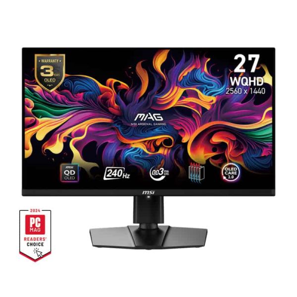MSI MAG 271QPXDE QD-OLED E2 computer monitor 67,3 cm (26.5") 2560 x 1440 Pixels Wide Quad HD Zwart (9S6-3CD89T-011)
