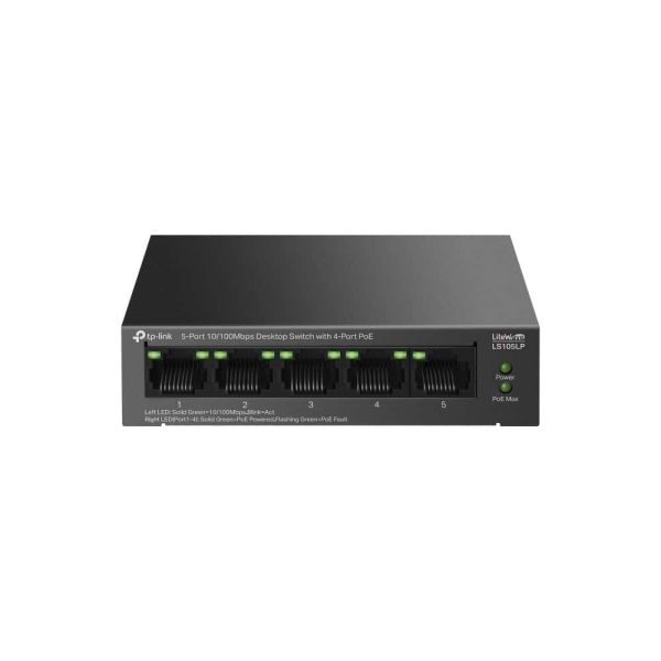 TP-Link LiteWave LS105P Unmanaged Fast Ethernet (10/100) Power over Ethernet (PoE) Zwart (LS105LP)