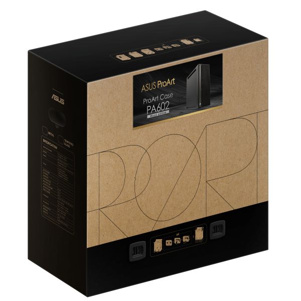ASUS ProArt PA602 Wood Edition – Metal Panel Midi Tower Zwart (90DC00J0-B09020)
