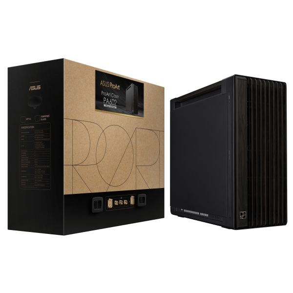 ASUS ProArt PA602 Wood Edition – Metal Panel Midi Tower Zwart (90DC00J0-B09020)