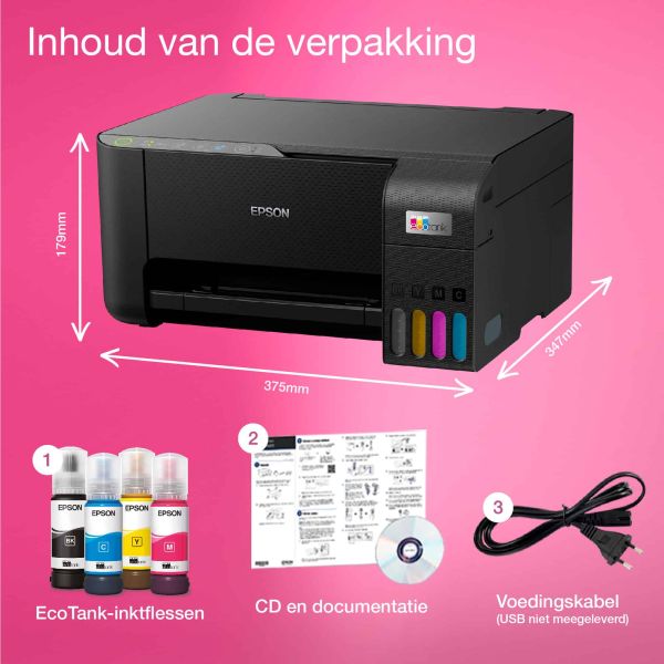 Epson EcoTank ET-2814 A4 multifunctionele Wi-Fi-printer met inkttank, inclusief tot 3 jaar inkt (C11CJ67416)
