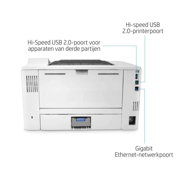 HP LaserJet Enterprise M406dn, Zwart-wit, Printer voor Bedrijf, Print, Compact formaat; Optimale beveiliging; Dubbelzijdig printen; Energiezuinig; Printen via USB-poort aan voorzijde (3PZ15A)