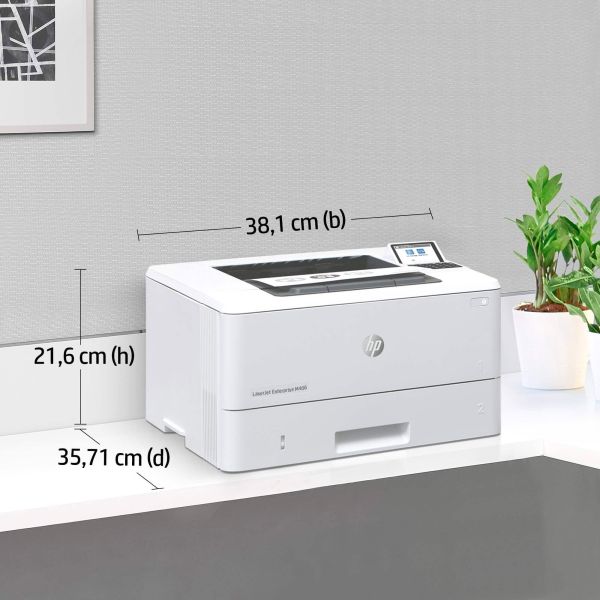 HP LaserJet Enterprise M406dn, Zwart-wit, Printer voor Bedrijf, Print, Compact formaat; Optimale beveiliging; Dubbelzijdig printen; Energiezuinig; Printen via USB-poort aan voorzijde (3PZ15A)