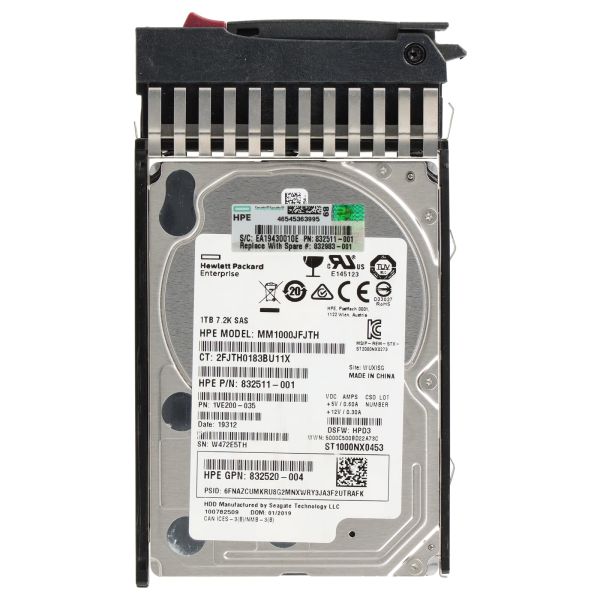 HP SPS-DRV HD 1TB 12 7.2K 2.5 SAS MDL - shipping new HPE spare part:832983-001 (832512-B21)