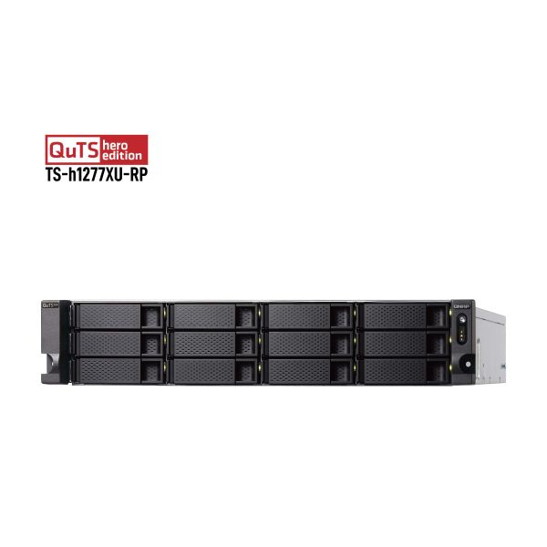 QNAP TS-h1277XU-RP NAS Rack (2U) AMD Ryzen™ 7 3700X 128 GB DDR4 QNAP QTS Zwart, Grijs (TS-H1277XU-RP-3700X-128G)