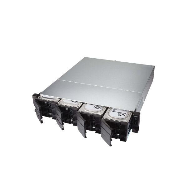 QNAP TS-h1283XU-RP NAS Rack (2U) Intel Xeon E E-2236 32 GB DDR4 QuTS hero Zwart, Grijs (TS-H1283XU-RP-E2236-32G)
