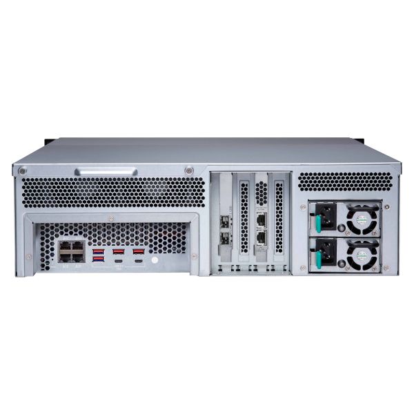 QNAP TS-h1683XU-RP NAS Rack (3U) Intel Xeon E E-2236 128 GB DDR4 QuTS hero Zwart (TS-H1683XU-RP-E2236-128G)