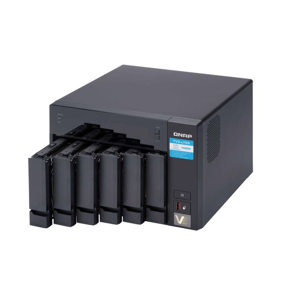 QNAP TVS-672N NAS Tower Intel® Core™ i3 i3-8100T 4 GB DDR4 QNAP Turbo System Zwart (TVS-672N-I3-4G)