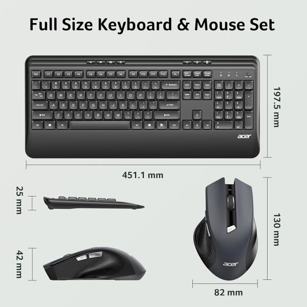 Acer Draadloos Toetsenbord en Muis UK Zwart (KB.RF403.002)