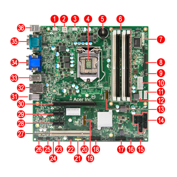 Acer MAIN.BD.MI.U5320W Moederbord (MC.JL111.006)