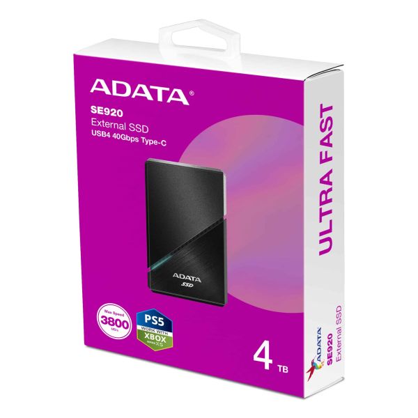 ADATA SE920 Thunderbolt technologie 4 TB USB Type-C USB4 Gen 3x2 Zwart (SE920-4TCBK)