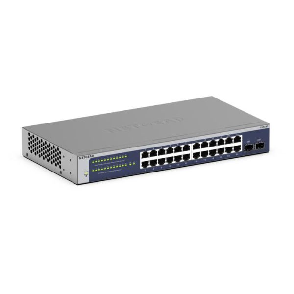 NETGEAR GS724Tv6 Managed L2+/L3 Gigabit Ethernet (10/100/1000) 1U Blauw, Grijs (GS724T-600EUS) NETGEAR GS724Tv6 Managed L2+/L3 Gigabit Ethernet (10/100/1000) 1U Blauw, Grijs (GS724T-600EUS)