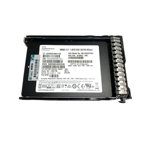 HP SPS-DRV SSD 1.92TB SFF SATA MU RW DS (P09728-B21)