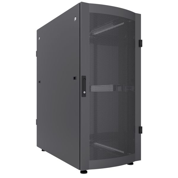 Intellinet 19" serverkast vrijstaand, 36U, 600x1200 mm (breedte x diepte), zwart, bouwpakket (flatpack), max. 1500 kg, meerpuntsdeurslot, 1 slot per zijpaneel, bruikbare diepte 123–973 mm, IP20, staal (713696)