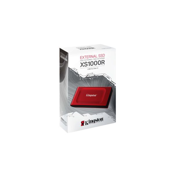 Kingston Technology 2TB XS1000 Red External USB 3.2 Gen 2 Draagbare Solid State Drive (SXS1000R/2000G)