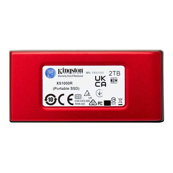 Kingston Technology 2TB XS1000 Red External USB 3.2 Gen 2 Draagbare Solid State Drive (SXS1000R/2000G)