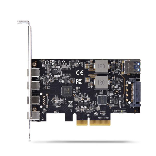 StarTech.com 5-Port USB PCIe Kaart, USB 3.2 10Gbps, PCI Express Kaart met 4x USB-C Poorten, 1x USB-A Interne Poort, USB PCIe Controller Kaart, Windows/macOS/Linux (PS4C3IA3-USB-C-CARD)
