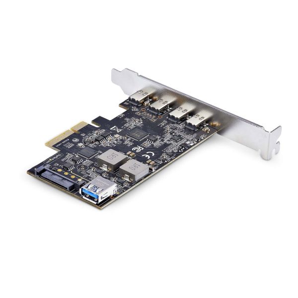 StarTech.com 5-Port USB PCIe Kaart, USB 3.2 10Gbps, PCI Express Kaart met 4x USB-C Poorten, 1x USB-A Interne Poort, USB PCIe Controller Kaart, Windows/macOS/Linux (PS4C3IA3-USB-C-CARD)