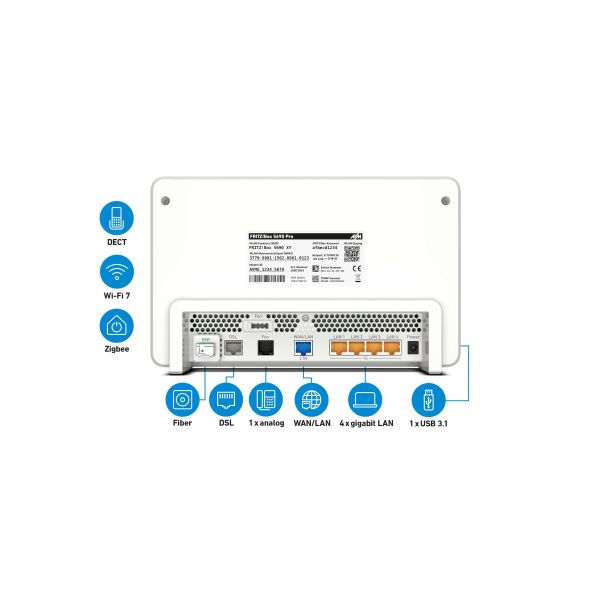 FRITZ!Box COMPUTER SYSTEMS draadloze router 2.5 Gigabit Ethernet Tri-band (2,4 GHz / 5 GHz / 6 GHz) Wit (20003058) FRITZ!Box COMPUTER SYSTEMS draadloze router 2.5 Gigabit Ethernet Tri-band (2,4 GHz / 5 GHz / 6 GHz) Wit (20003058)