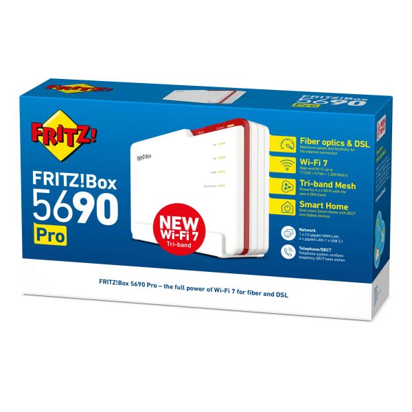 FRITZ!Box COMPUTER SYSTEMS draadloze router 2.5 Gigabit Ethernet Tri-band (2,4 GHz / 5 GHz / 6 GHz) Wit (20003058) FRITZ!Box COMPUTER SYSTEMS draadloze router 2.5 Gigabit Ethernet Tri-band (2,4 GHz / 5 GHz / 6 GHz) Wit (20003058)