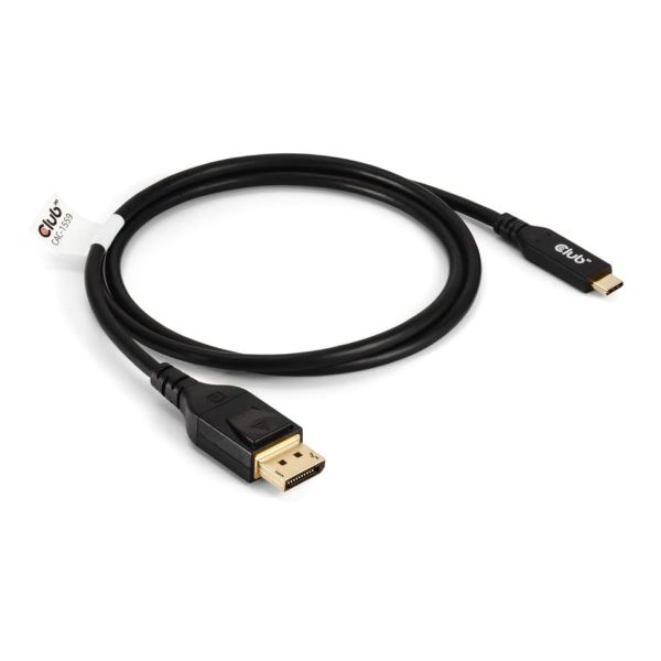 CLUB3D USB Type-C Cable to DP 2.1 Bi-Directional VESA DP80 Certified Cable M/M 1m/3.28ft (CAC-1559)