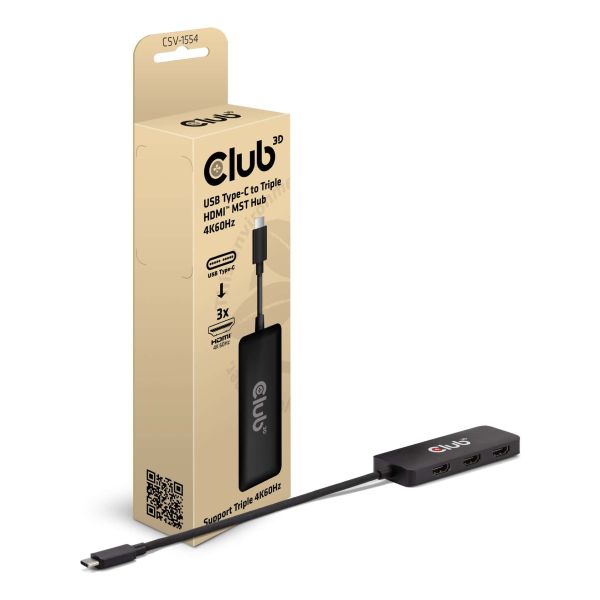 CLUB3D CSV-1554 interface hub USB Type-C Zwart (CSV-1554) CLUB3D CSV-1554 interface hub USB Type-C Zwart (CSV-1554)
