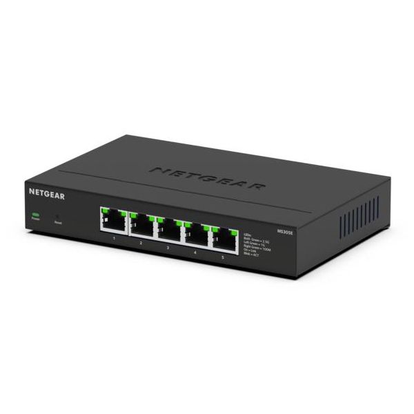 NETGEAR MS305E Unmanaged 2.5G Ethernet (100/1000/2500) Zwart (MS305E-100EUS) NETGEAR MS305E Unmanaged 2.5G Ethernet (100/1000/2500) Zwart (MS305E-100EUS)