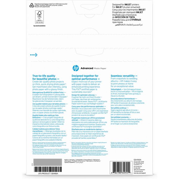 HP Advanced Photo Paper, glanzend, 25 vel, A4/210 x 297 mm (Q5456A)