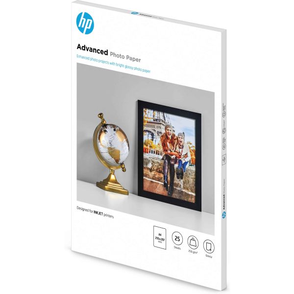 HP Advanced Photo Paper, glanzend, 25 vel, A4/210 x 297 mm (Q5456A)
