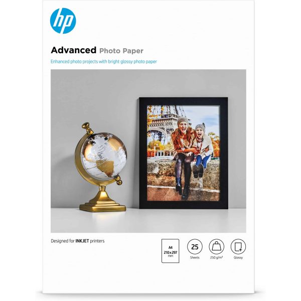 HP Advanced Photo Paper, glanzend, 25 vel, A4/210 x 297 mm (Q5456A) HP Advanced Photo Paper, glanzend, 25 vel, A4/210 x 297 mm (Q5456A)
