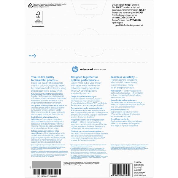 HP Advanced Photo Paper, glanzend, 25 vel, A4/210 x 297 mm (Q5456A)