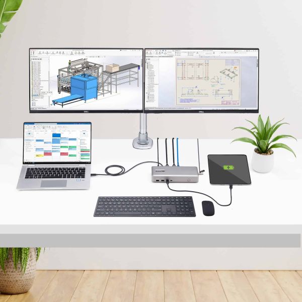 StarTech.com USB4 Docking Station, USB-C 40Gbps, Dual HDMI Video, Tot 2x 4K 60Hz 4:4:4 (RGB) of 2x 4K 120Hz 4:2:2, Multi-Monitor Dock, 6x USB, 2.5GbE, 100W PD (155UE-USB4-DOCK)