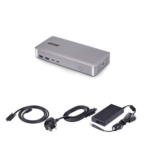 StarTech.com USB4 Docking Station, USB-C 40Gbps, Dual HDMI Video, Tot 2x 4K 60Hz 4:4:4 (RGB) of 2x 4K 120Hz 4:2:2, Multi-Monitor Dock, 6x USB, 2.5GbE, 100W PD (155UE-USB4-DOCK)