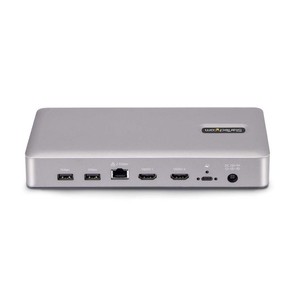 StarTech.com USB4 Docking Station, USB-C 40Gbps, Dual HDMI Video, Tot 2x 4K 60Hz 4:4:4 (RGB) of 2x 4K 120Hz 4:2:2, Multi-Monitor Dock, 6x USB, 2.5GbE, 100W PD (155UE-USB4-DOCK)