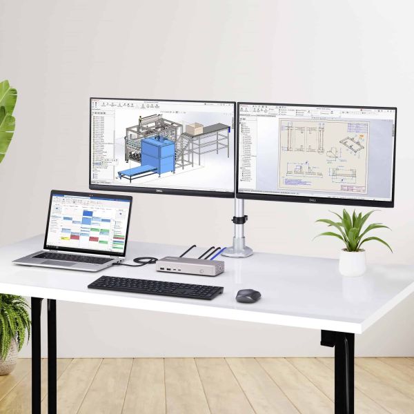 StarTech.com USB4 Docking Station, USB-C 40Gbps, Dual HDMI Video, Tot 2x 4K 60Hz 4:4:4 (RGB) of 2x 4K 120Hz 4:2:2, Multi-Monitor Dock, 6x USB, 2.5GbE, 100W PD (155UE-USB4-DOCK)