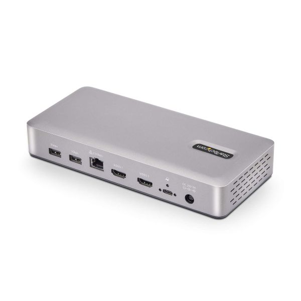 StarTech.com USB4 Docking Station, USB-C 40Gbps, Dual HDMI Video, Tot 2x 4K 60Hz 4:4:4 (RGB) of 2x 4K 120Hz 4:2:2, Multi-Monitor Dock, 6x USB, 2.5GbE, 100W PD (155UE-USB4-DOCK)