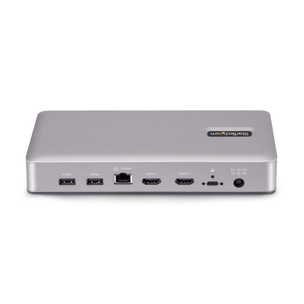 StarTech.com Dual-Monitor USB4 Docking Station, Dual 4K 120Hz of Single 8K 60Hz HDMI, 100W Laptop Charging, 2.5GbE, USB-C Multi-Monitor Dock, Zonder Drivers (155UE-USB4-DOCK)