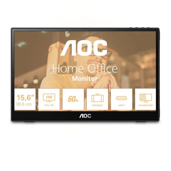 AOC 16T3EA Draagbare televisie en monitoor Zwart 39,6 cm (15.6") 1920 x 1080 Pixels (16T3EA)