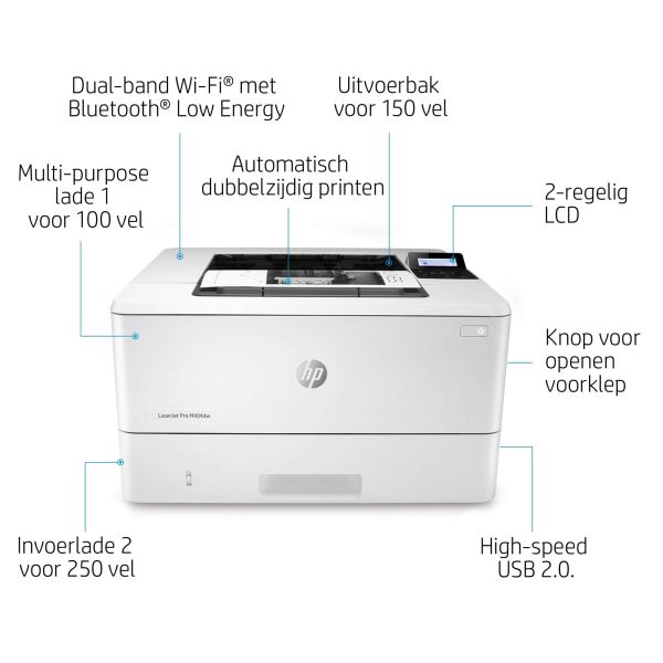 HP LaserJet Pro M404dw, Print, Draadloos (W1A56A)