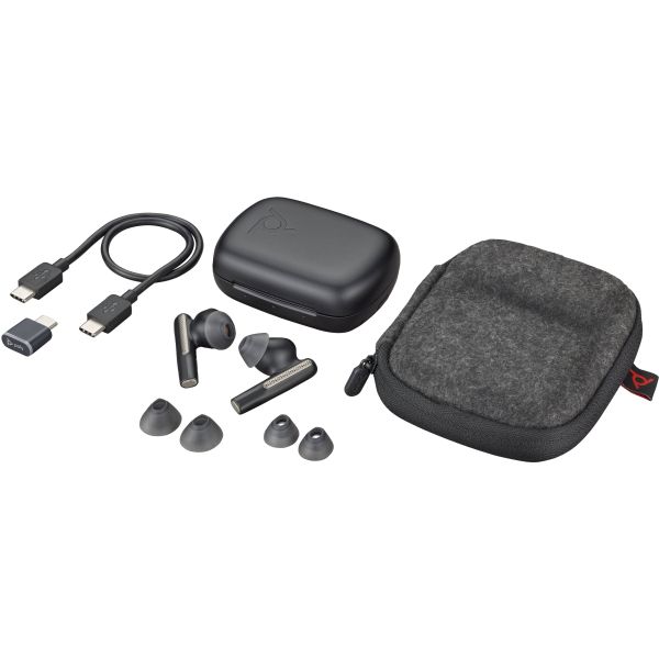 POLY Voyager Free 60 UC Black Earbuds + BT700 USB-C-adapter + oplaadcase basis (7Y8M0AA)