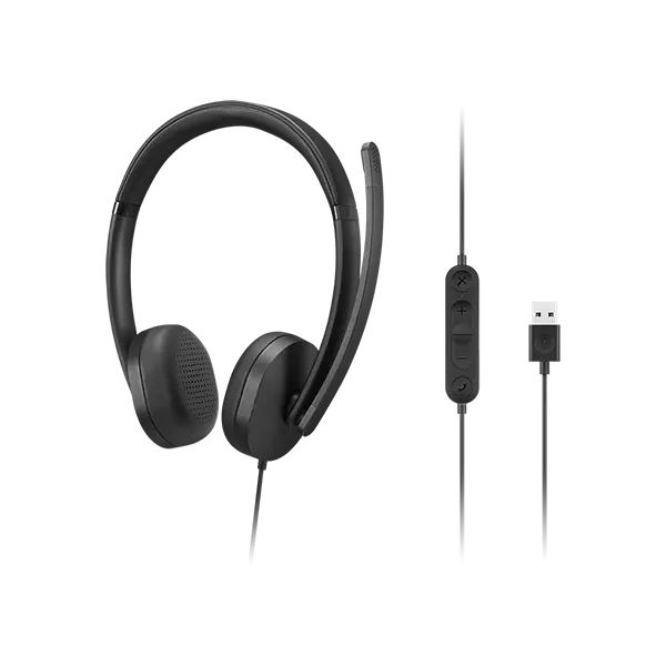 Lenovo 4XD1P83425 hoofdtelefoon/headset Bedraad Hoofdband Oproepen/muziek USB Type-A Zwart (4XD1P83425)