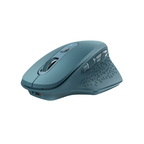 Trust Ozaa - Draadloze muis met USB-dongle - Oplaadbaar - Blauw/ groen (24034)