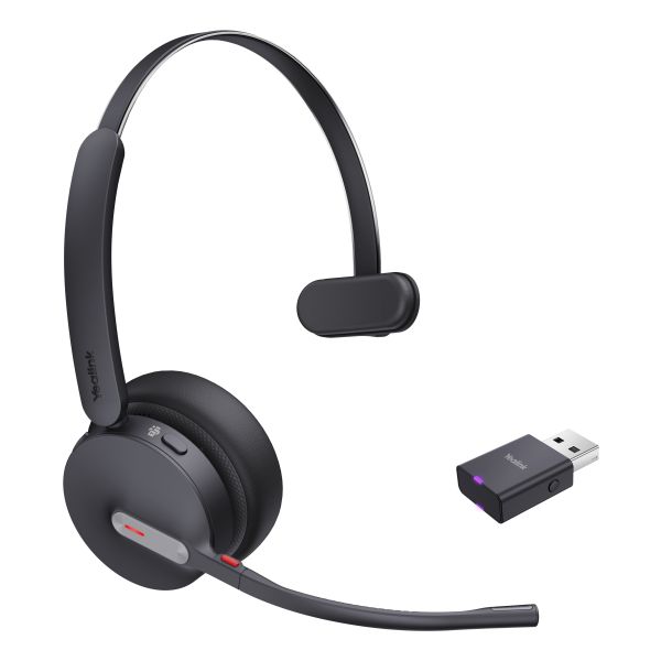 Yealink WH64 Hybrid Mono Teams Headset Draadloos Hoofdband Kantoor/callcenter Micro-USB Bluetooth Zwart (1208687)