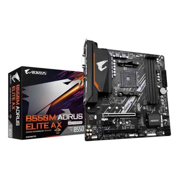 GIGABYTE B550M AORUS ELITE AX moederbord AMD B550 Socket AM4 micro ATX (B550M AORUS ELITE AX)
